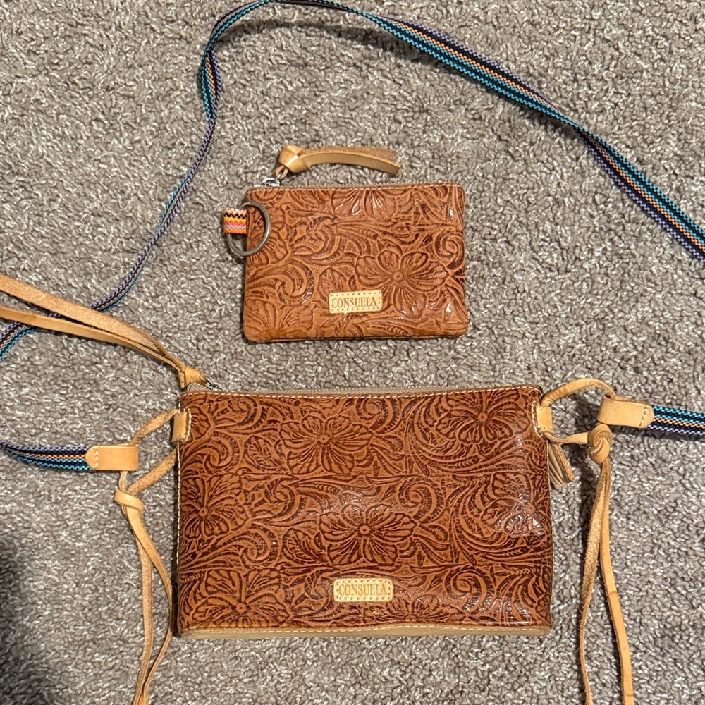 Consuela Tan Crossbody Bag and Wallet Set
